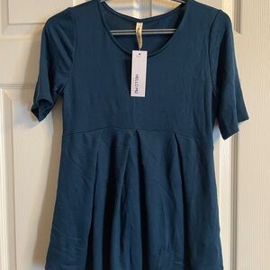 Hello MIZ Women's Teal Short Sleeve Materniry Top